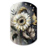 White Sunflower - Asymmetric Metal Wall Art