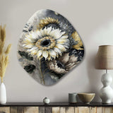 White Sunflower - Asymmetric Metal Wall Art