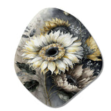 White Sunflower - Asymmetric Metal Wall Art