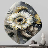 White Sunflower - Asymmetric Metal Wall Art