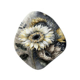 White Sunflower - Asymmetric Metal Wall Art