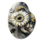 White Sunflower - Asymmetric Metal Wall Art