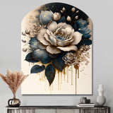 Black And White Rose Design III - Asymmetric Metal Wall Art