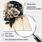 Black And White Rose Design III - Asymmetric Metal Wall Art