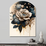 Black And White Rose Design III - Asymmetric Metal Wall Art