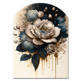 Black And White Rose Design III - Asymmetric Metal Wall Art