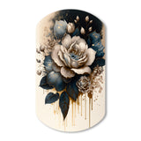 Black And White Rose Design III - Asymmetric Metal Wall Art