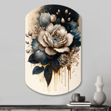 Black And White Rose Design III - Asymmetric Metal Wall Art