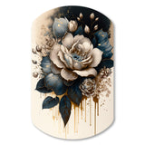 Black And White Rose Design III - Asymmetric Metal Wall Art