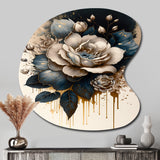 Black And White Rose Design III - Asymmetric Metal Wall Art