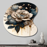 Black And White Rose Design III - Asymmetric Metal Wall Art