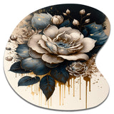 Black And White Rose Design III - Asymmetric Metal Wall Art