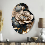 Black And White Rose Design III - Asymmetric Metal Wall Art