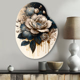 Black And White Rose Design III - Asymmetric Metal Wall Art