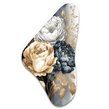 White, Gold And Black Rose Bouquet I - Asymmetric Metal Wall Art