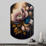 Decadent Pink And Blue Roses II - Asymmetric Metal Wall Art