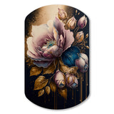 Decadent Pink And Blue Roses II - Asymmetric Metal Wall Art