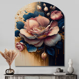 Decadent Pink And Blue Roses III - Asymmetric Metal Wall Art