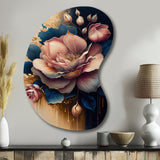 Decadent Pink And Blue Roses III - Asymmetric Metal Wall Art