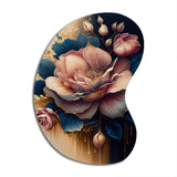 Decadent Pink And Blue Roses III - Asymmetric Metal Wall Art