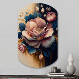 Decadent Pink And Blue Roses III - Asymmetric Metal Wall Art