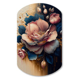 Decadent Pink And Blue Roses III - Asymmetric Metal Wall Art