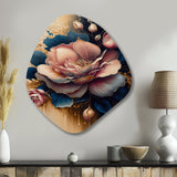 Decadent Pink And Blue Roses III - Asymmetric Metal Wall Art