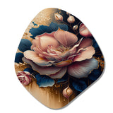 Decadent Pink And Blue Roses III - Asymmetric Metal Wall Art