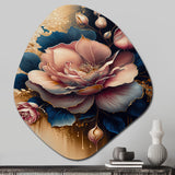 Decadent Pink And Blue Roses III - Asymmetric Metal Wall Art