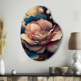 Decadent Pink And Blue Roses III - Asymmetric Metal Wall Art