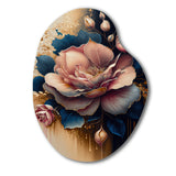 Decadent Pink And Blue Roses III - Asymmetric Metal Wall Art