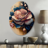 Decadent Pink And Blue Roses III - Asymmetric Metal Wall Art