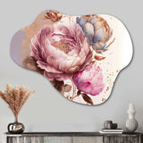 Pink And Gold Rose I - Asymmetric Metal Wall Art