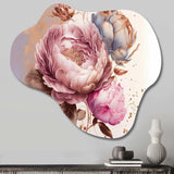 Pink And Gold Rose I - Asymmetric Metal Wall Art