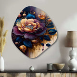 Night Shade Rose Design V - Asymmetric Metal Wall Art