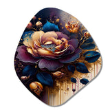 Night Shade Rose Design V - Asymmetric Metal Wall Art