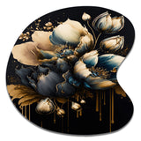 Blue And Gold Tulips II - Asymmetric Metal Wall Art