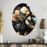 Blue And Gold Tulips II - Asymmetric Metal Wall Art