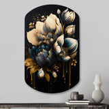 Blue And Gold Tulips III - Asymmetric Metal Wall Art