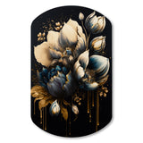 Blue And Gold Tulips III - Asymmetric Metal Wall Art