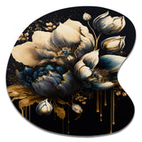 Blue And Gold Tulips III - Asymmetric Metal Wall Art