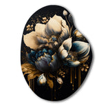 Blue And Gold Tulips III - Asymmetric Metal Wall Art