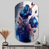 Vibrant Blue Flower Bouquet II - Asymmetric Metal Wall Art