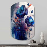 Vibrant Blue Flower Bouquet II - Asymmetric Metal Wall Art