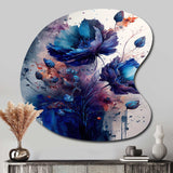 Vibrant Blue Flower Bouquet II - Asymmetric Metal Wall Art