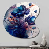 Vibrant Blue Flower Bouquet II - Asymmetric Metal Wall Art