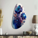 Vibrant Blue Flower Bouquet II - Asymmetric Metal Wall Art