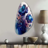 Vibrant Blue Flower Bouquet II - Asymmetric Metal Wall Art