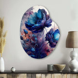 Vibrant Blue Flower Bouquet II - Asymmetric Metal Wall Art