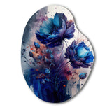 Vibrant Blue Flower Bouquet II - Asymmetric Metal Wall Art